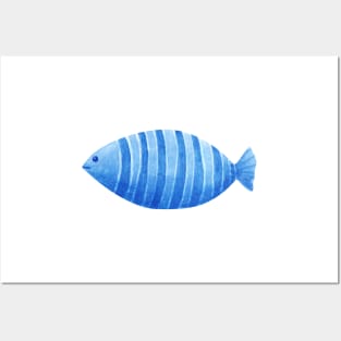 blue fish Posters and Art